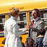 Jennifer Lawrence y Christian Bale en el rodaje de 'American Bullshit'