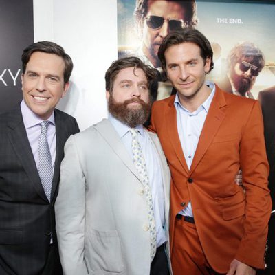 Bradley Cooper, Zach Galifianakis y Ed Helms en la premiere de 'R3sacón' en Los Ángeles