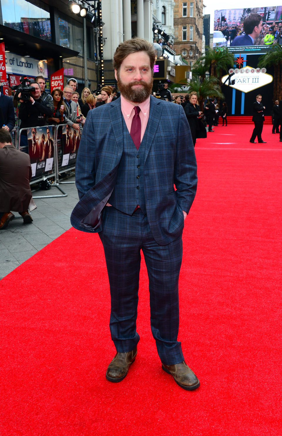 Zach Galifianakis en la premiere de 'R3sacón' en Londres