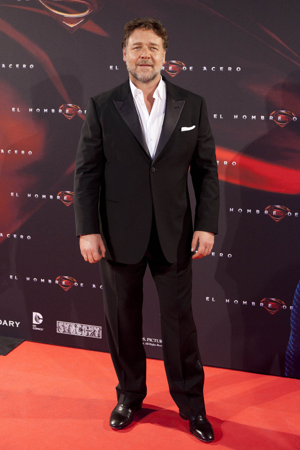 Russell Crowe en la premiere de 'El hombre de acero' en Madrid