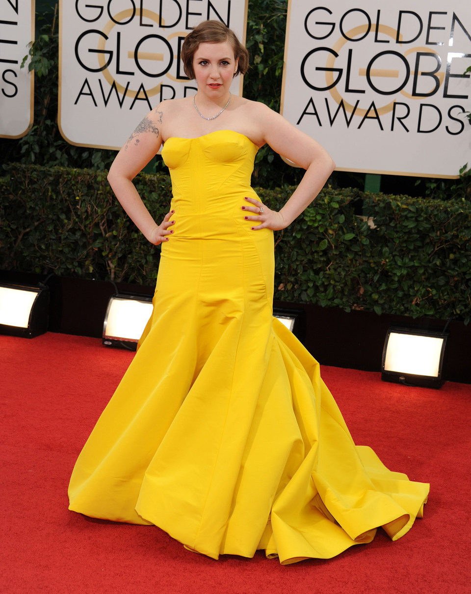 Lena Dunham en los Globos de Oro 2014