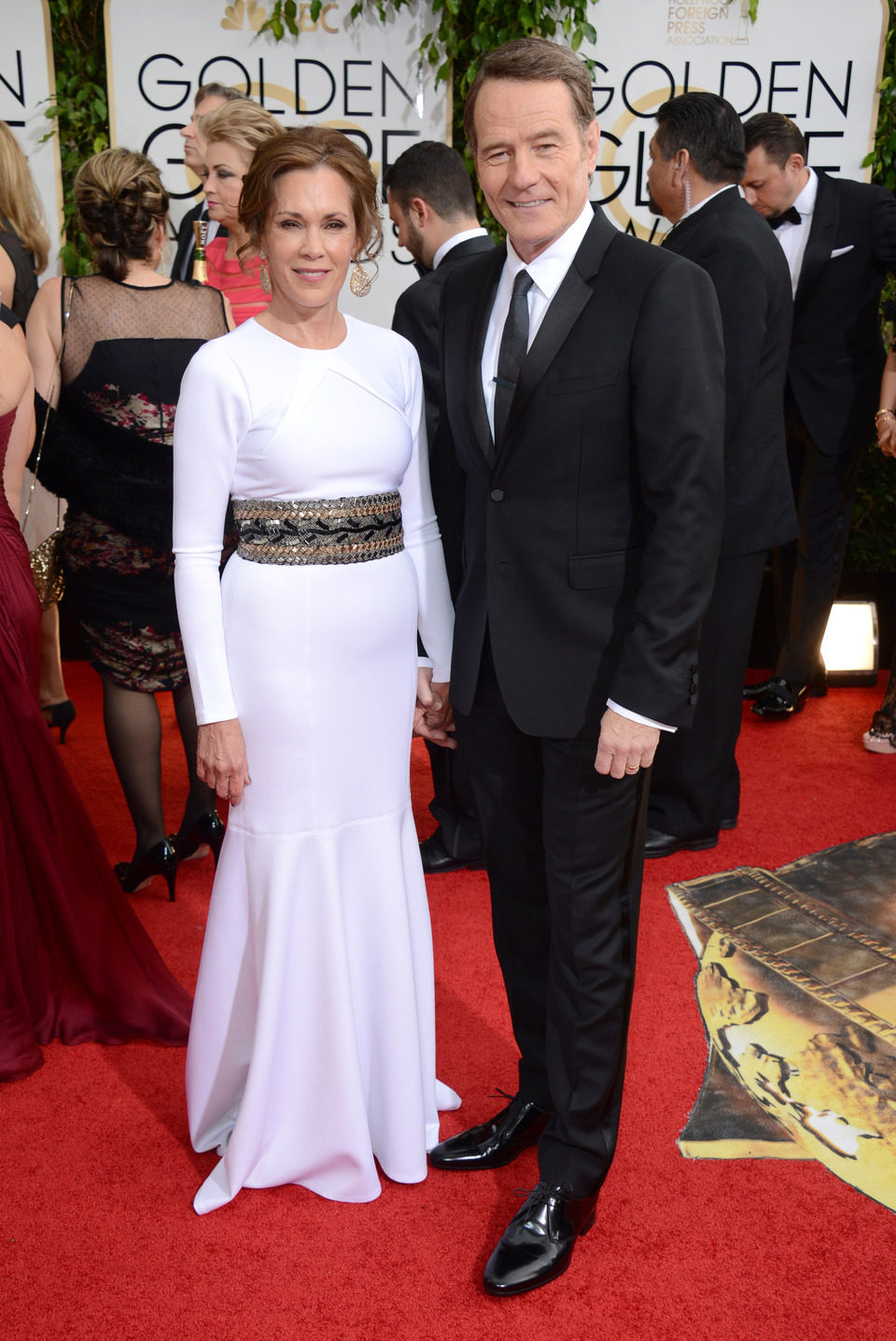 Bryan Cranston y Robin Dearden en los Globos de Oro 2014