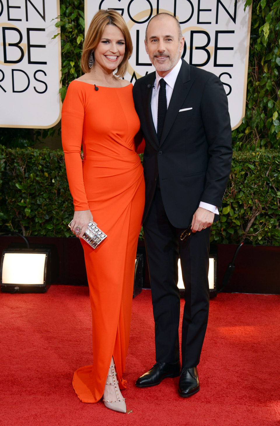 Matt Lauer y Savannah Guthrie en los Globos de Oro 2014