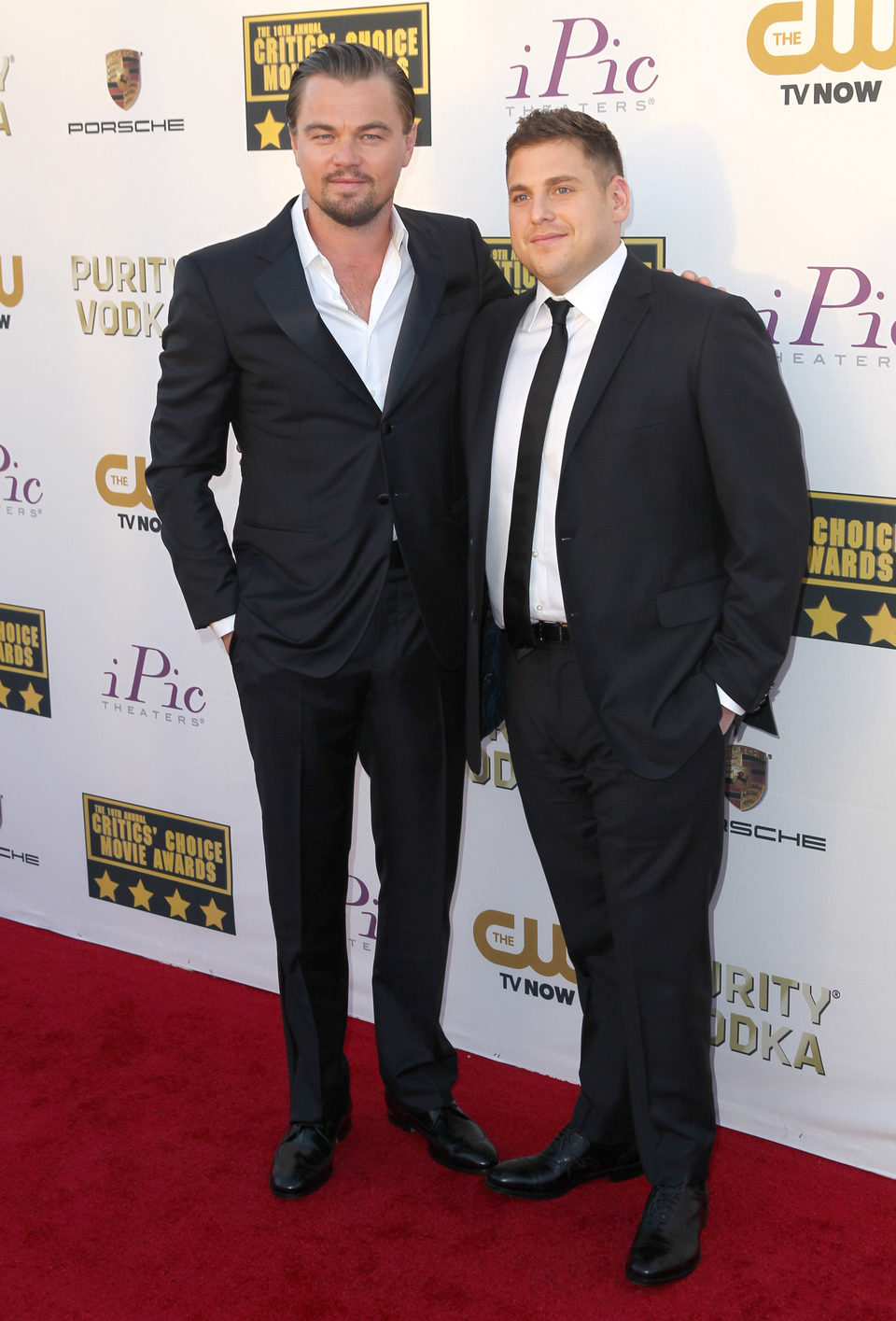 Leonardo DiCaprio y Jonah Hill a su llegada a la gala de los Critics' Choice Movie Awards 2014