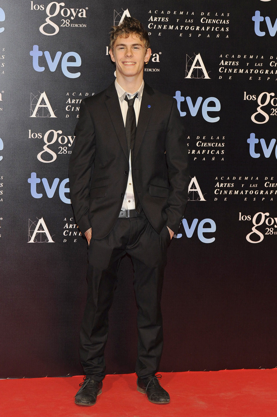 Patrick Criado en la alfombra roja de la fiesta de los nominados a los premios Goya 2014