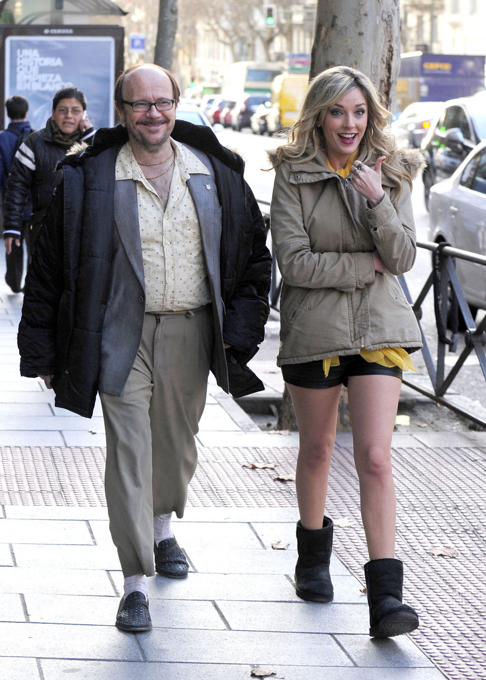 Santiago Segura y Anna Simon en le set de rodaje de 'Torrente 5'