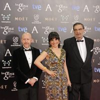 Emilio Pina, Judith Collel y Enrique González Macho en los Premios Goya 2014