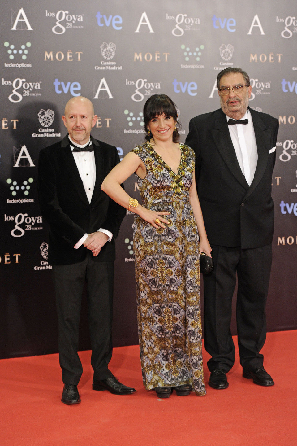 Emilio Pina, Judith Collel y Enrique González Macho en los Premios Goya 2014