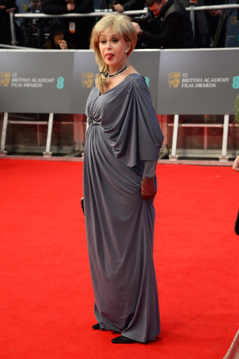 Sally Farmiloe en los Premios BAFTA 2014