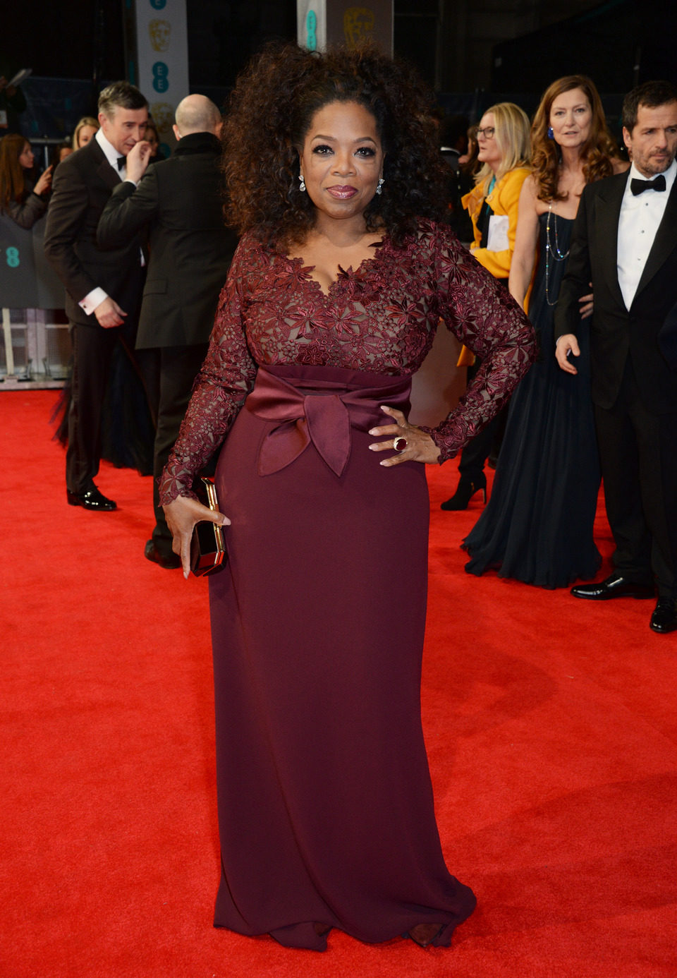 Oprah Winfrey en la alfombra roja de los BAFTA 2014