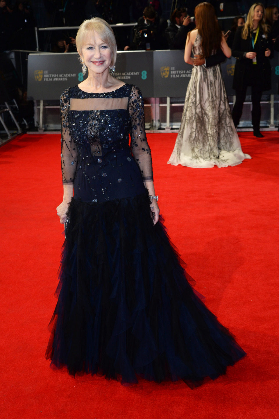 Helen Mirren en la alfombra roja de los BAFTA 2014