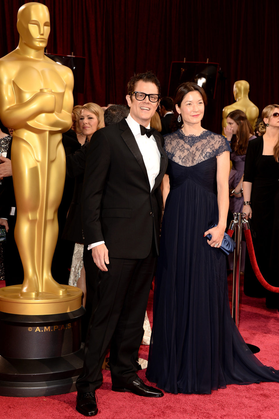 Johnny Knoxville y Naomi Nelson en la alfombra roja de los Oscar 2014