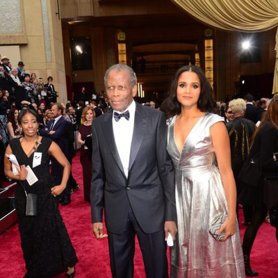 Sidney Poitier en la alfombra roja de los Oscar 2014