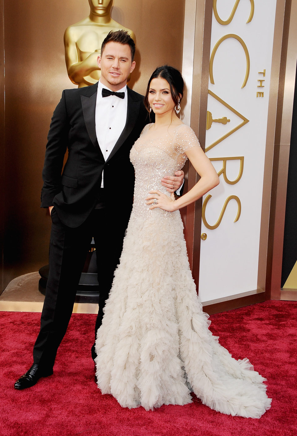 Channing Tatum y Jenna Dewan-Tatum en la alfombra roja de los Oscar 2014