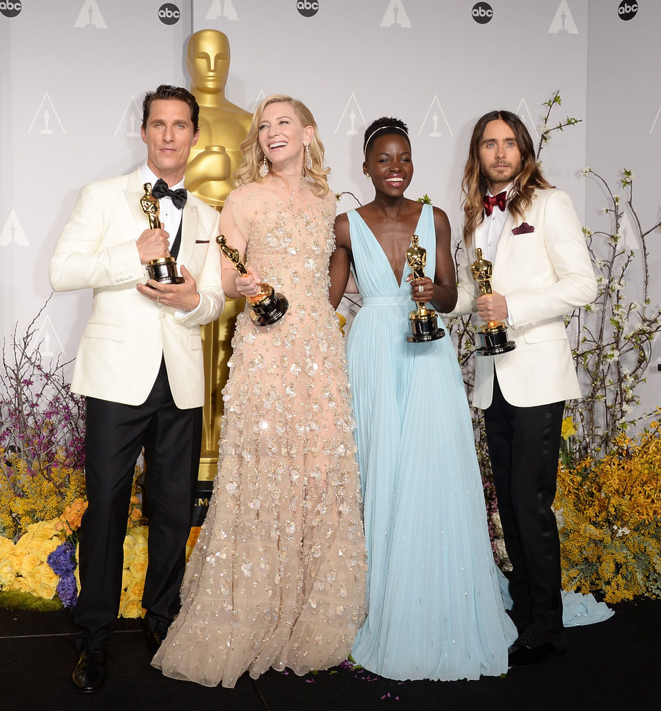 Matthew McConaughey, Cate Blanchett, Lupita Nyong'o y Jared Leto en los Oscar 2014