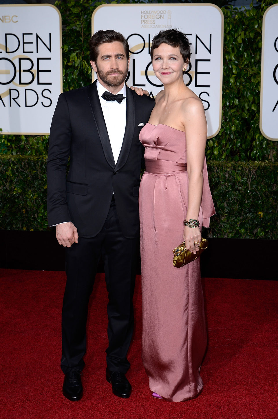 Jake Gyllenhaal y Maggie Gyllenhaal en la alfombra roja de los Globos de Oro 2015