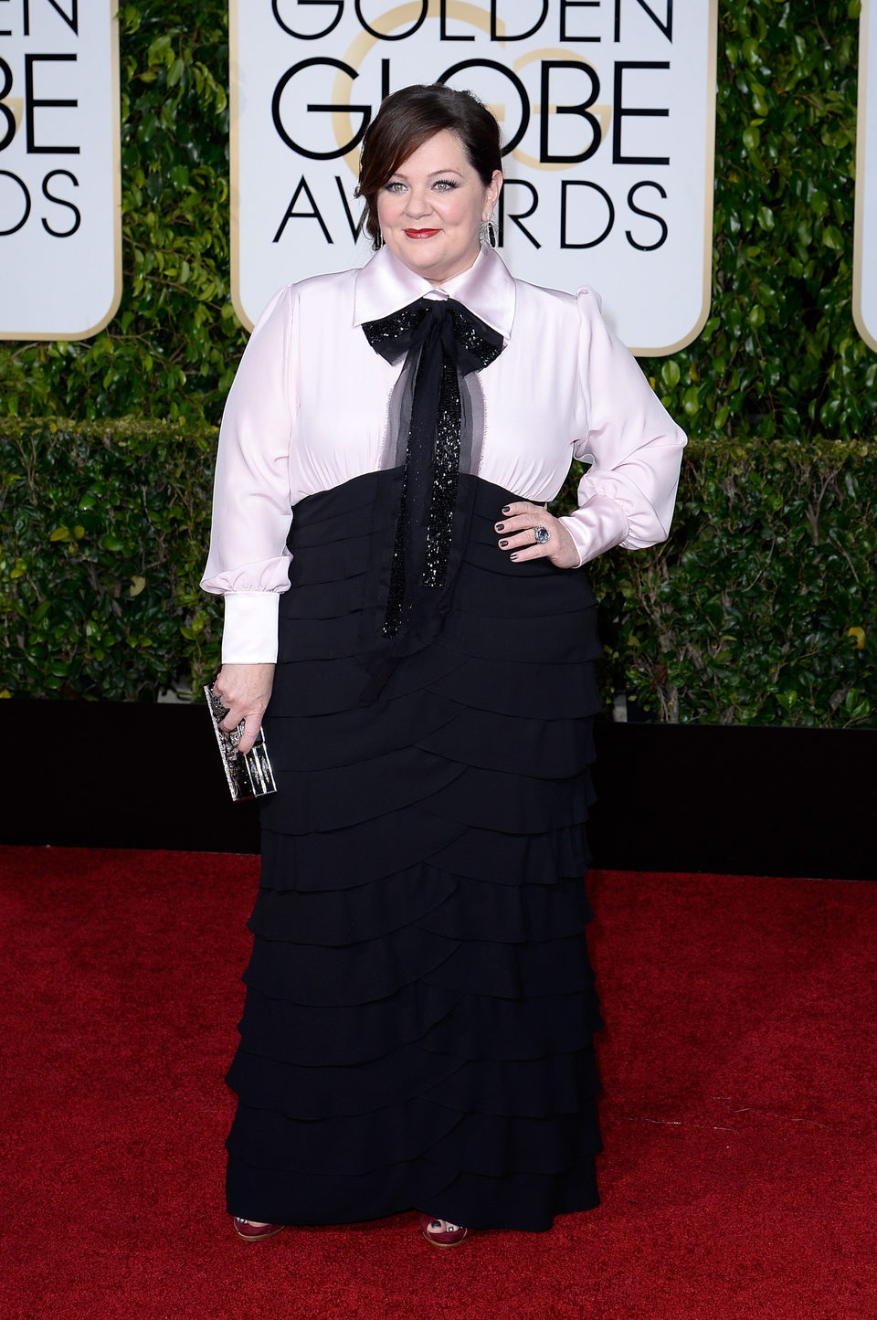 Melissa McCarthy en la alfombra roja de los Globos de Oro 2015