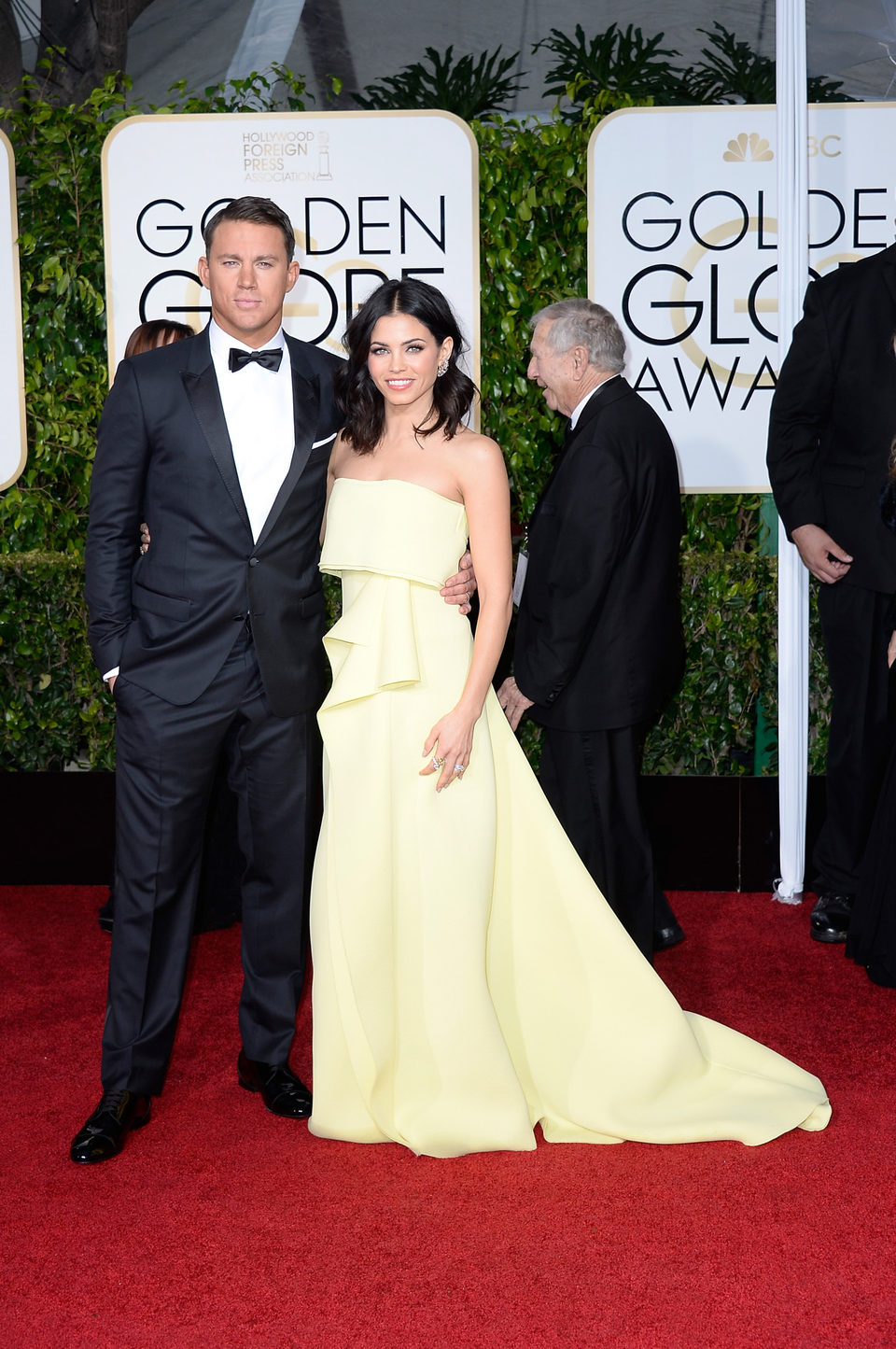 Channing Tatum y Jenna Dewan en la alfombra roja de los Globos de Oro 2015