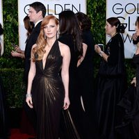 Jessica Chastain en la alfombra roja de los Globos de Oro 2015