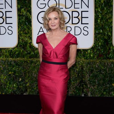 Jessica Lange en la alfombra roja de los Globos de Oro 2015