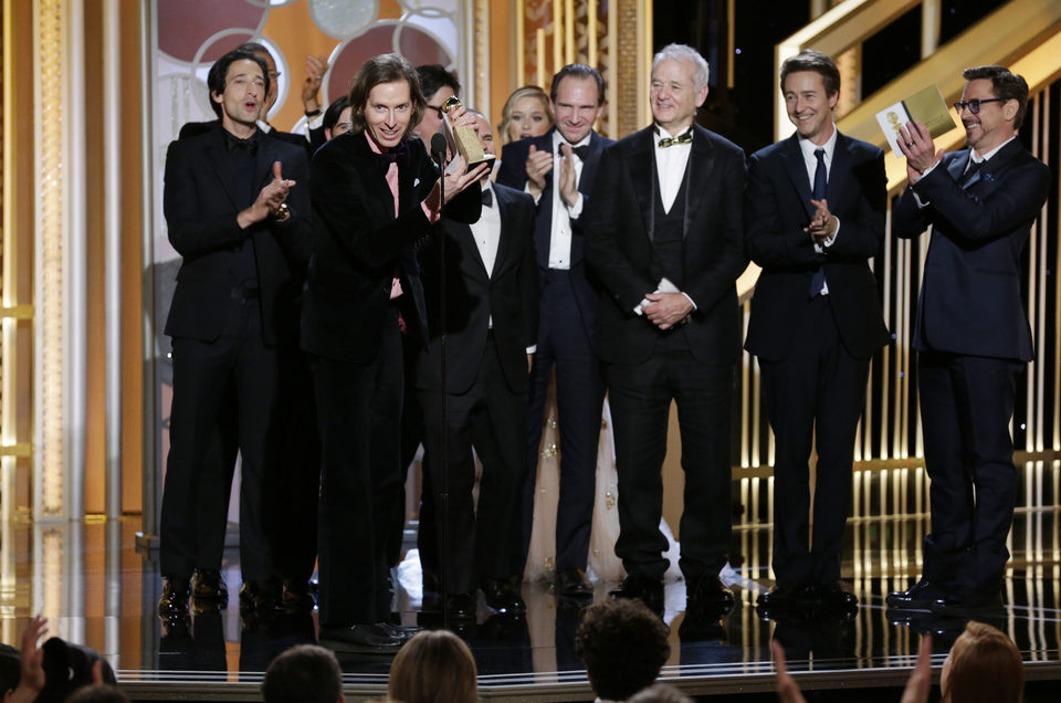 El equipo de 'El Gran Hotel Budapest', mejor película de comedia en los Globos de Oro 2015