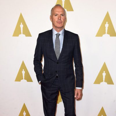 Michael Keaton en el almuerzo de los nominados a los Oscar 2015