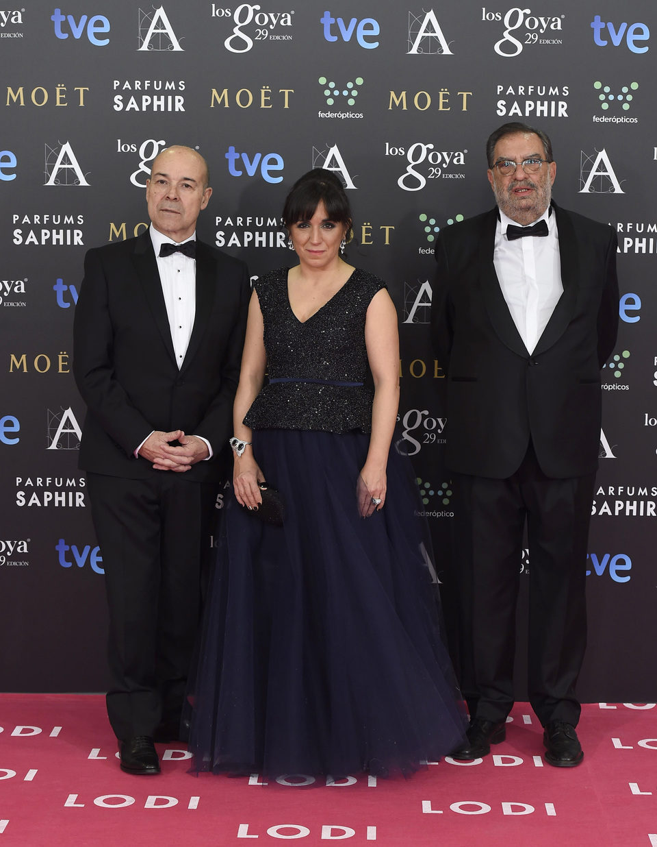 Antonio Resines, Judith Colell y Enrique González Macho en los Goya 2015