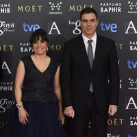 Judith Colell y Pedro Sánchez en los Goya 2015