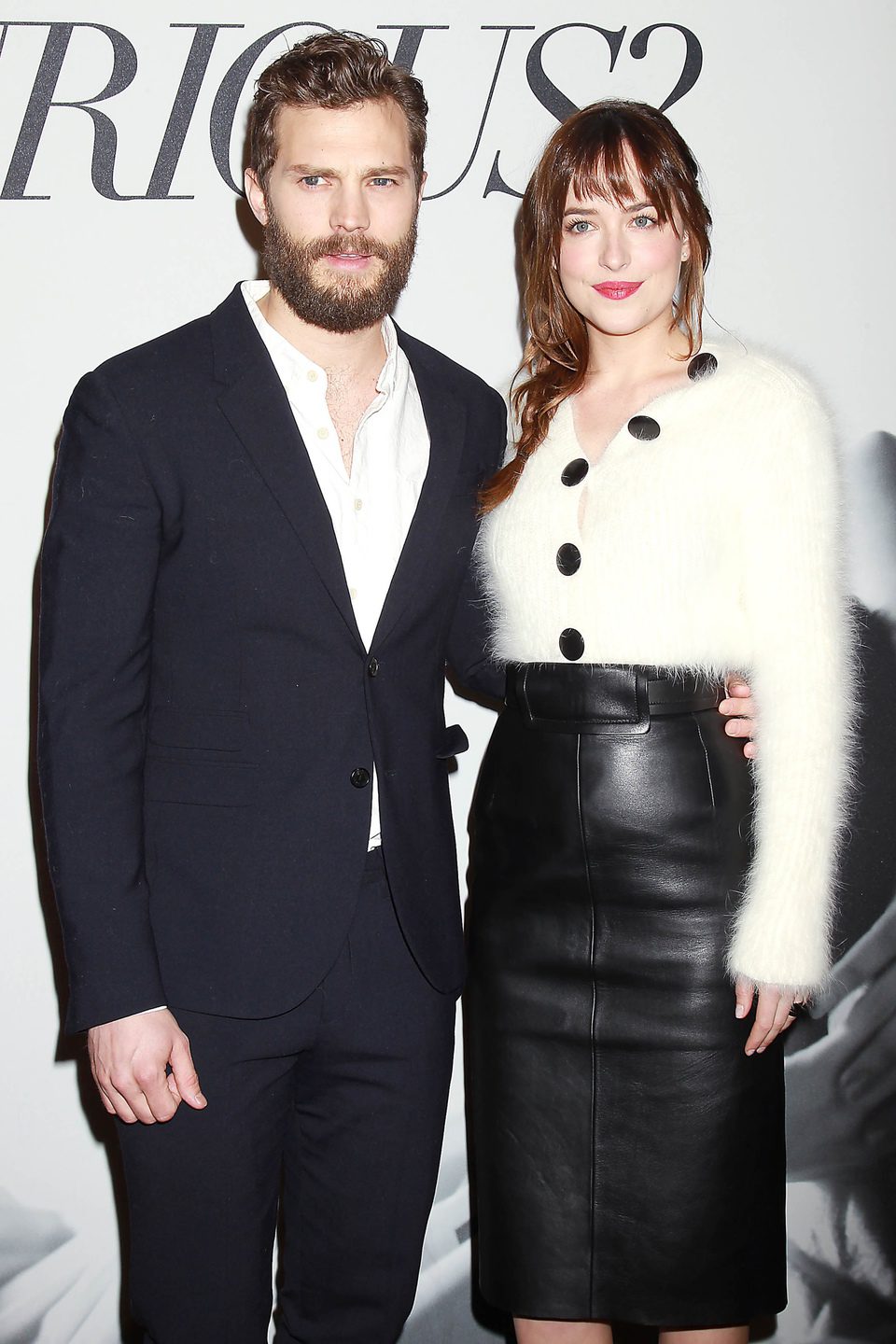 Jamie Dornan y Dakota Johnson en el evento fan de 'Cincuenta sombras de Grey' en Nueva York