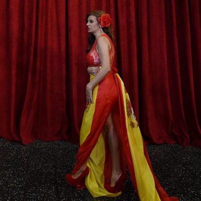 Sonia Monroy en la alfombra roja de los Oscar 2015