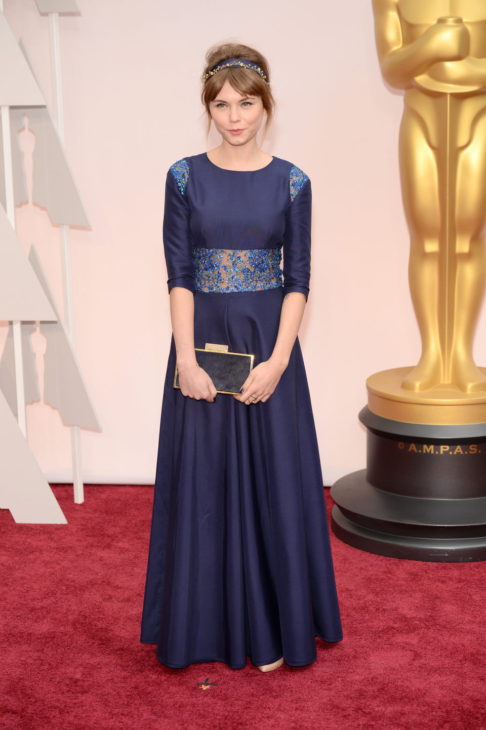 Agata Trzebuchowska en la alfombra roja de los Oscar 2015