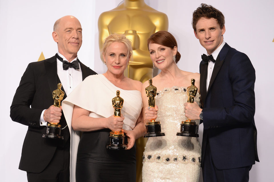 Los cuatro actores ganadores de los Oscar 2015 posan juntos