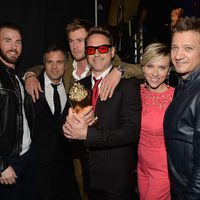 El reparto de 'Vengadores: La era de Ultrón' durante la ceremonia de los MTV Movie Awards 2015