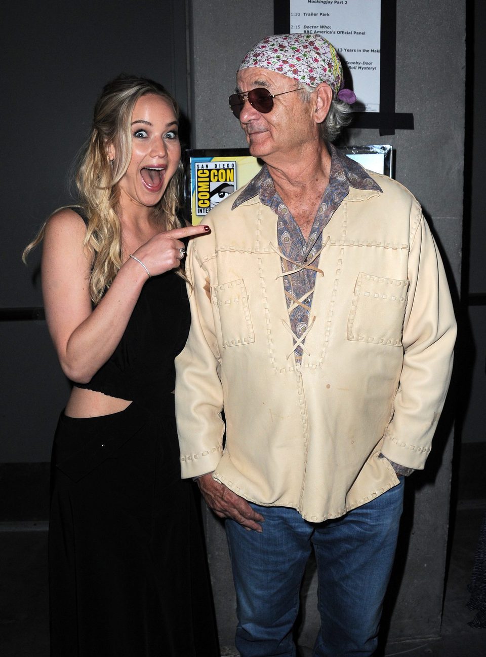 Jennifer Lawrence alucina al conocer a Bill Murray en la Comic-Con 2015