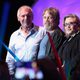 Harrison Ford, Mark Hamill y Carrie Fisher con los sables láser en la Comic-Con 2015