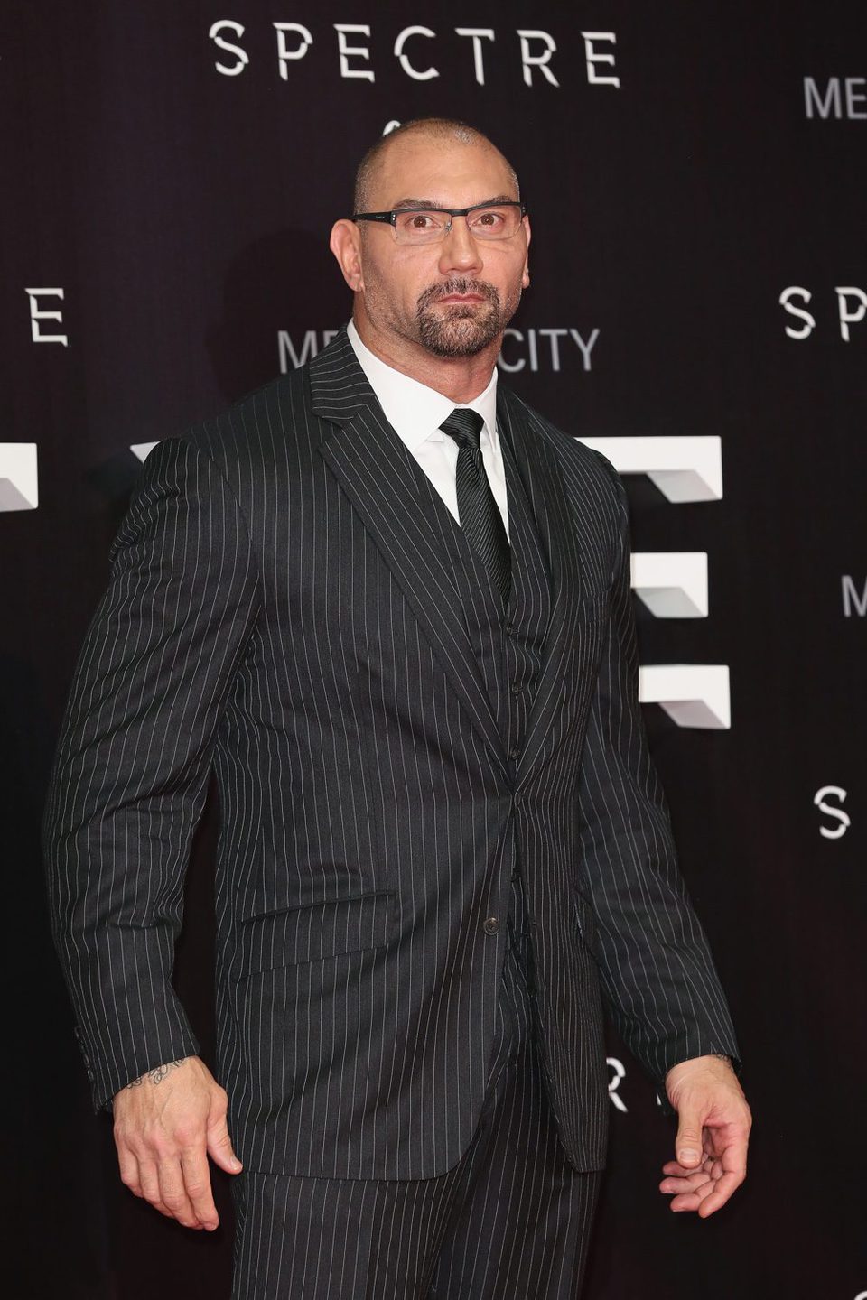 Dave Bautista en la premiere de 'Spectre' en Mexico