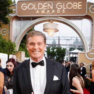 David Hasselhoff en la alfombra roja de los Globos de Oro 2016