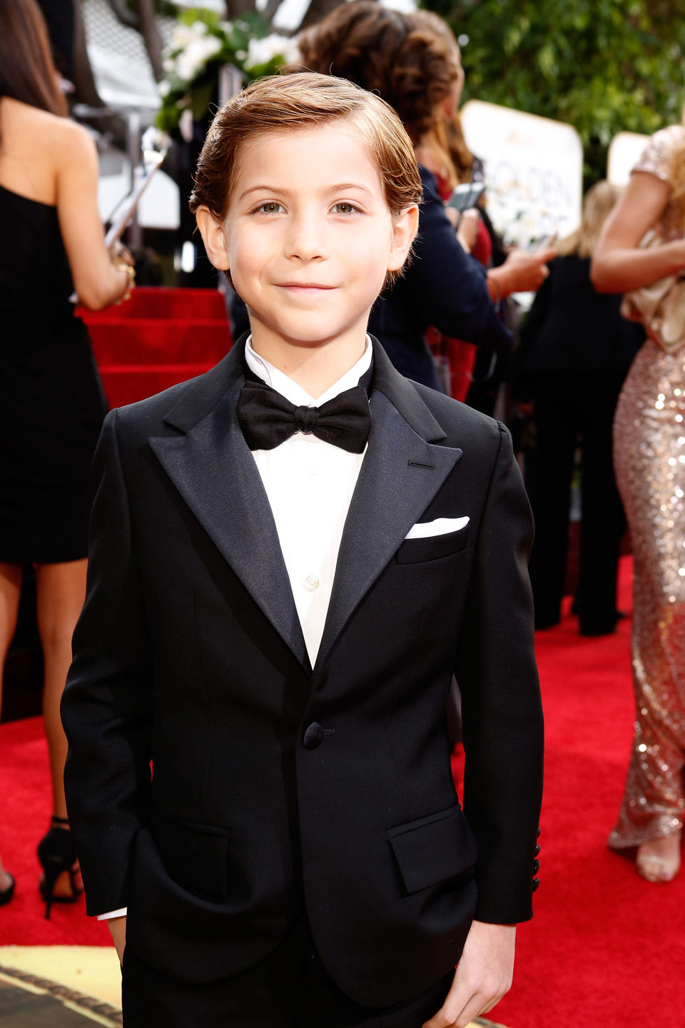 Jacob Tremblay en la alfombra roja de los Globos de Oro 2016