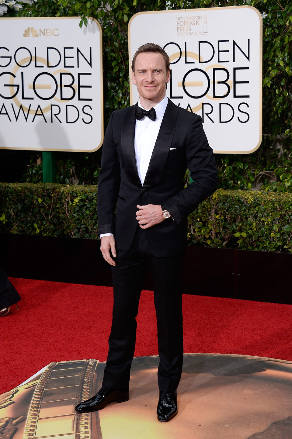 Michael Fassbender en la alfombra roja de los Globos de Oro 2016