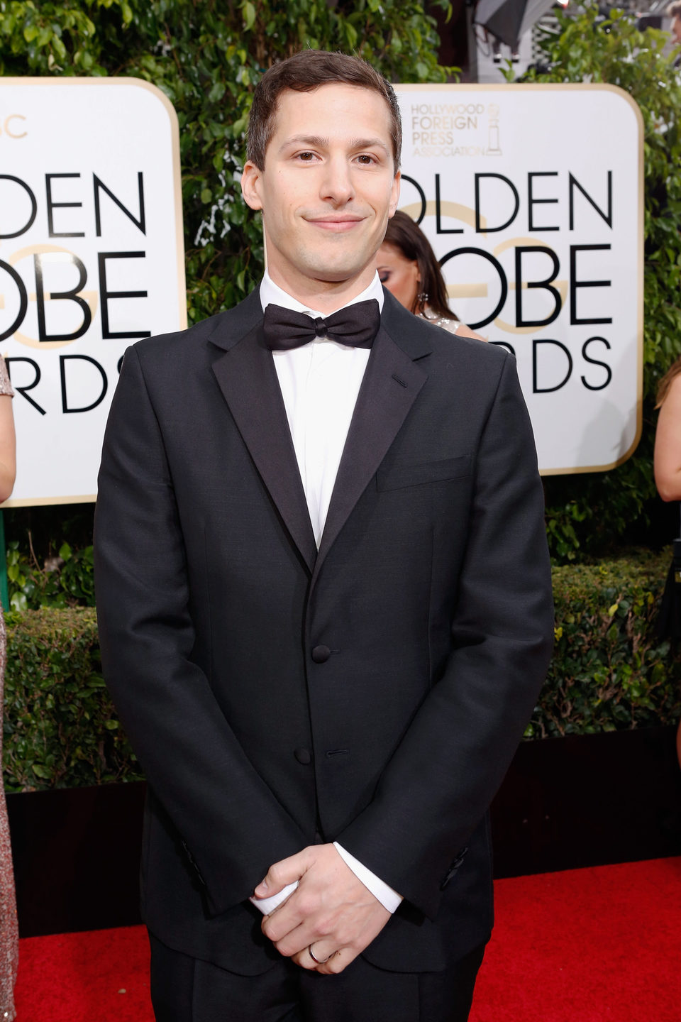 Andy Samberg en la alfombra roja de los Globos de Oro 2016