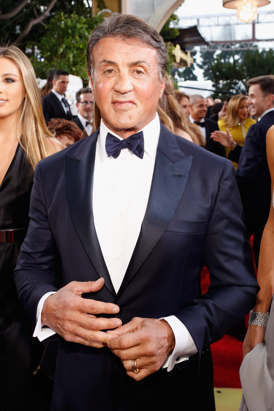 Sylvester Stallone en la alfombra roja de los Globos de Oro 2016