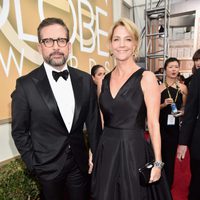 Steve Carell y Nancy Carell en la alfombra roja de los Globos de Oro 2016