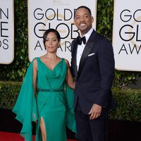 Will Smith y Jada Pinkett Smith en la alfombra roja de los Globos de Oro 2016