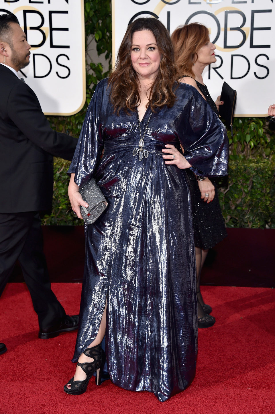 Melissa McCarthy en la alfombra roja de los Globos de Oro 2016