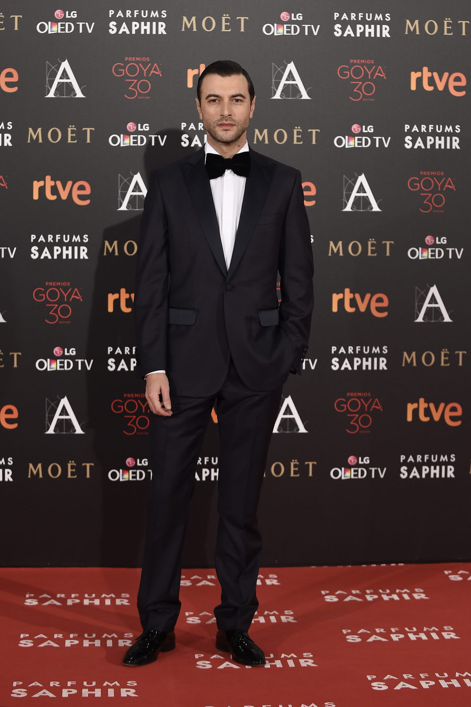 Javier Rey en la alfombra roja de los Premios Goya 2016