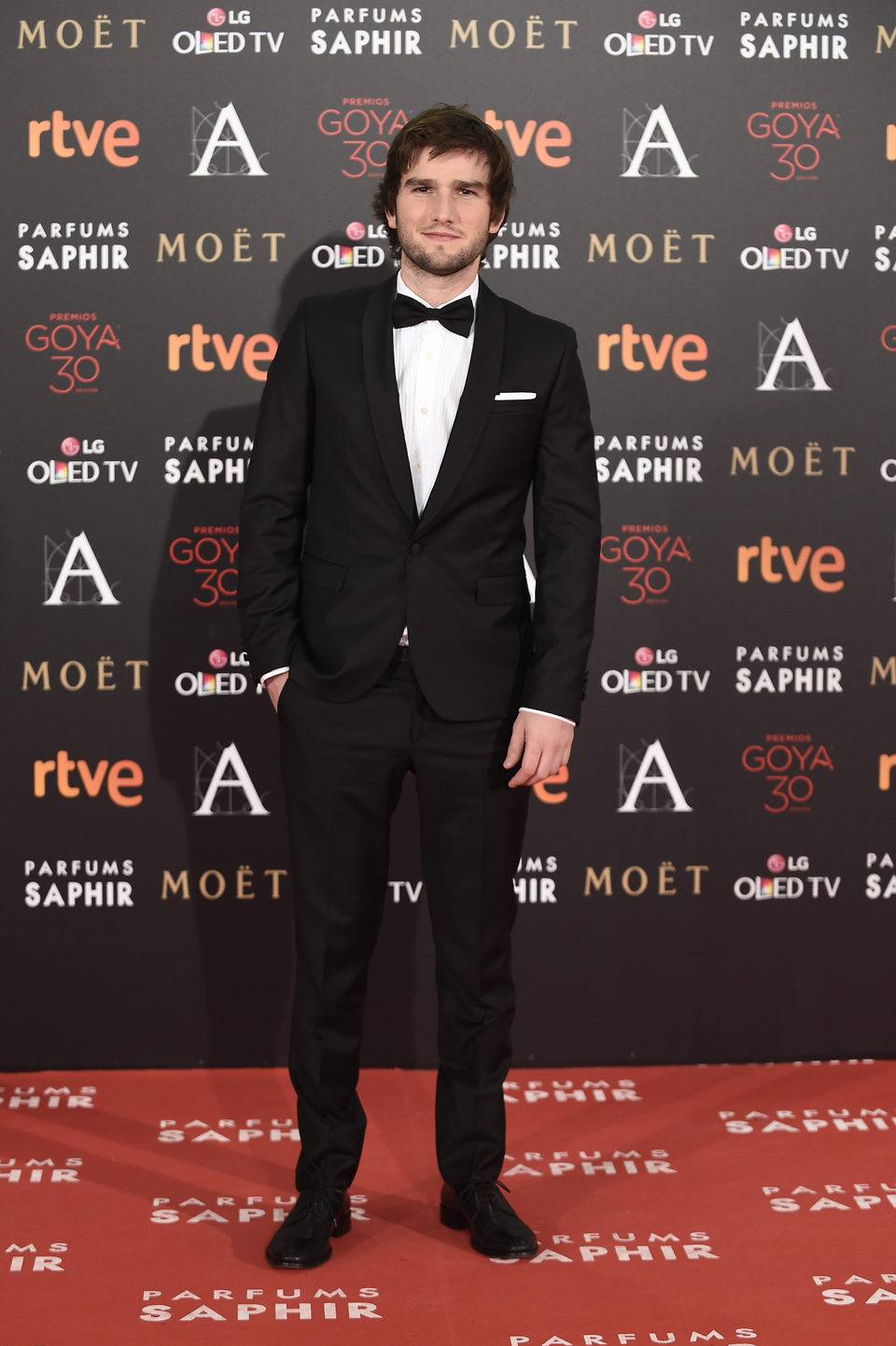 Lucas Vidal en la alfombra roja en los Premios Goya 2016