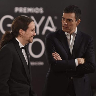 Pablo Iglesias y Pedro Sánchez en los Goya 2016