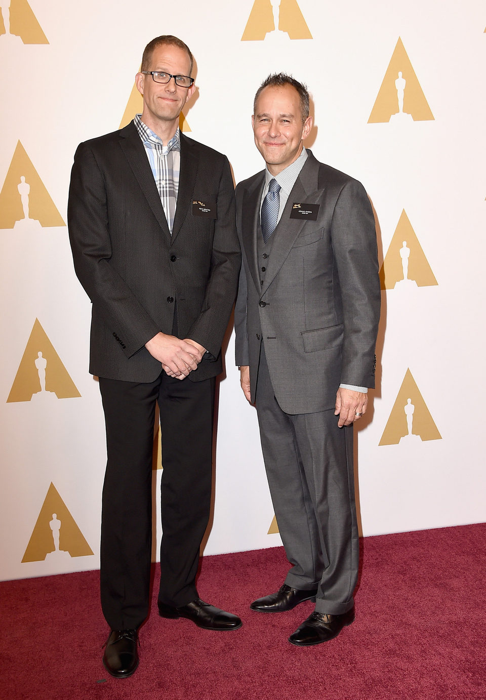 Pete Docter y Jonas Rivera en la comida de nominados a los Oscar 2016