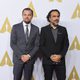 Leonardo DiCaprio y Alejandro González Iñárritu en la comida de nominados a los Oscar 2016