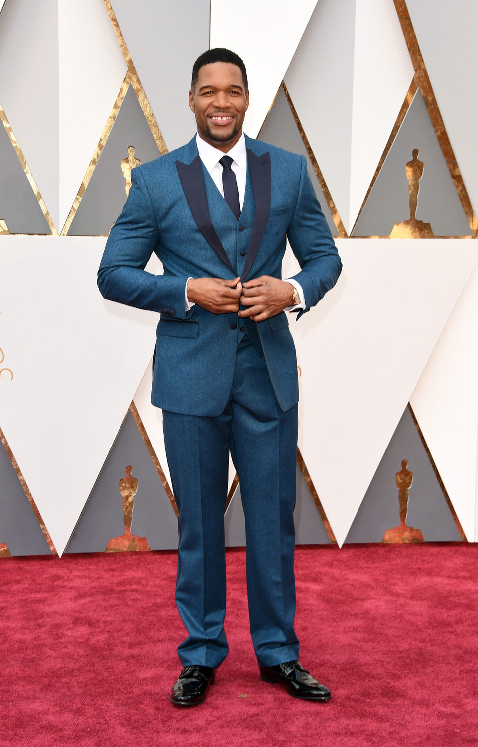 Michael Strahan en la alfombra roja de los Oscar 2016